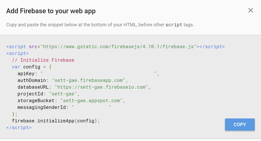 Adding Firebase to your web app